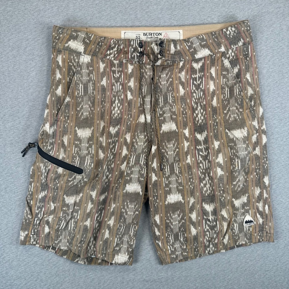 Burton Shorts Mens 32 Brown Ikat Tribal Print Stretch Outdoor Gorpcore MB Moxie